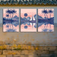 3pcs Modern Nature Mountain Sun Coconut Trees Metal Print Ready to Hang Art