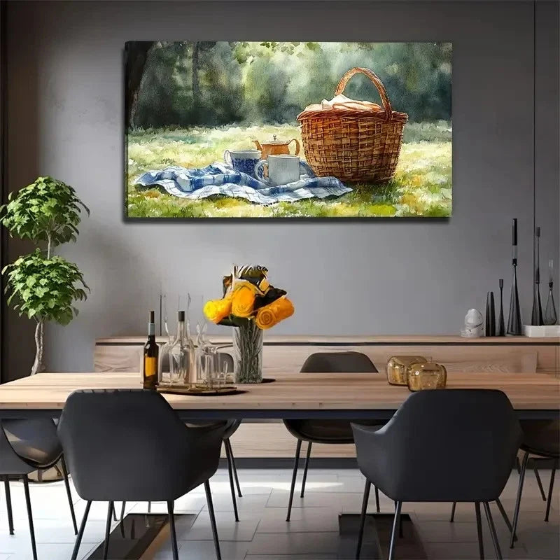 Camping Suitable Wall Art Canvas Office Home Room Framed 120x60cm