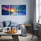 3pcs  Colorful Sky And Glacier Wall Art Set Canvas Framed 40x60cm - High Quality Print 100% Australian Made Wall Canvas Ready to Hang