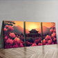 3pcs Colorful ancient Chinese buildings Wall Art Set Canvas Framed 40x60cm - High Quality Print 100% Australian Made Wall Canvas Ready to Hang