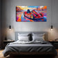 Vibrant Red Go-Kart Scene Wall Art Canvas Office Home Room Framed 120x60cm