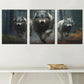 3pcs wolf pack portrait  Metal Print Ready to Hang Art