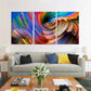3pcs Gorgeous Petard Paintings Colourful Metal Print Ready to Hang Art