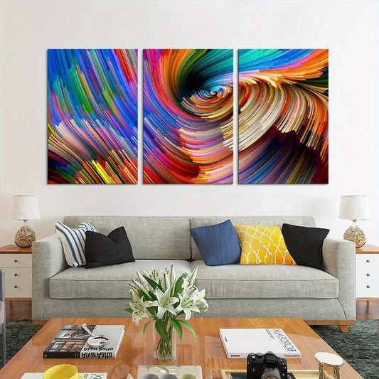 3pcs Gorgeous Petard Paintings Colourful Metal Print Ready to Hang Art