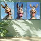 3pcs The donkey Art Painting  Metal Print Ready to Hang Art