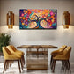 Trees Full Of Flowers Colorful Wall Art Canvas Office Home Room Framed 80x45cm