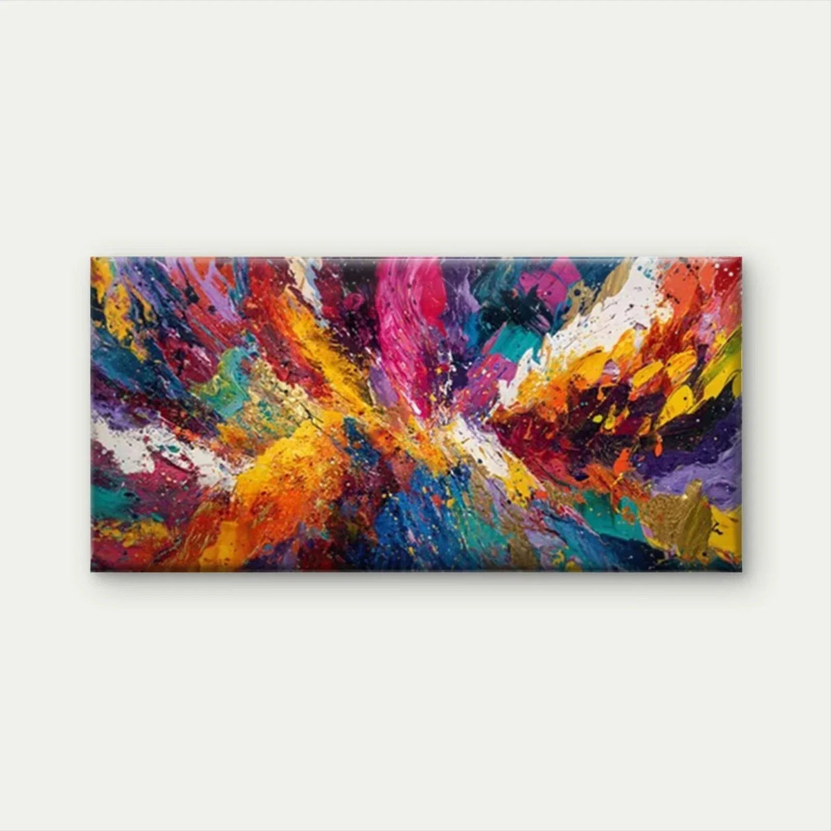 Abstract Multicolor Geometric Wall Art Canvas Office Home Room Framed 80x45cm