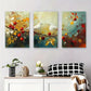 3pcs Abstract Bird and Apple Blossom Metal Print Ready to Hang Art