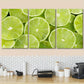 3pcs Sliced Ripe Lemons Green Metal Print Ready to Hang Art