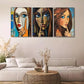3pcs Abstract Woman Portrait "Shh" Gesture    Wall Art Set Canvas Framed 40x60cm - High Quality Print 100% Australian Made Wall Canvas Ready to Hang