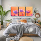 3pcs A few Pink Flowers Wall Art Set Canvas Framed 40x60cm - High Quality Print 100% Australian Made Wall Canvas Ready to Hang