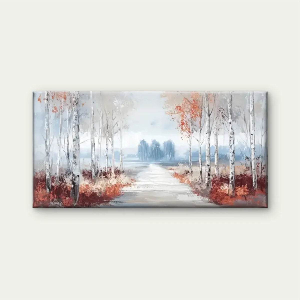 A Path Through The Forest Wall Art Canvas Office Home Room Framed 80x45cm