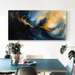 Golden Blue Abstract Ocean Wall Art Canvas Office Home Room Framed 80x45cm