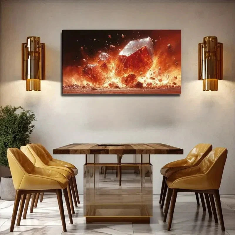 Red Ore Scenery Perfect Wall Art Canvas Office Home Room Framed 120x60cm
