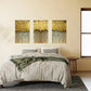 3pcs  Nordic Abstract Golden Gold Lines  Metal Print Ready to Hang Art