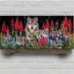 3pcs Wolf Family Mother Wolf and Cubs Metal Print Ready to Hang Art