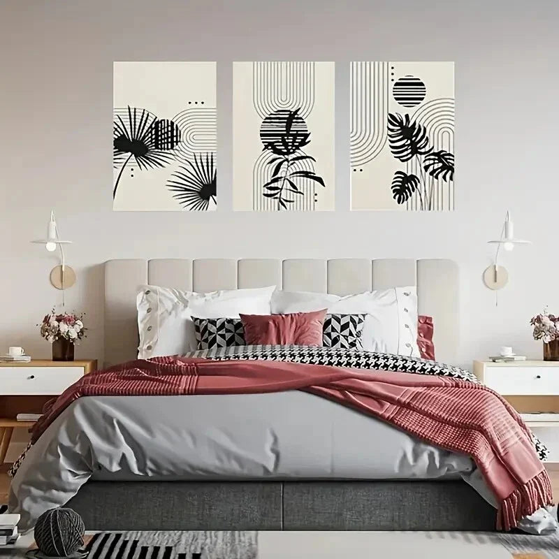 3pcs Abstract Shapes, Fashion  Metal Print Ready to Hang Art