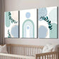 3pcs Modern Nordic Teal Botanical Leaf Wall Art Set Canvas Framed 40x60cm - High Quality Print 100% Australian Made Wall Canvas Ready to Hang