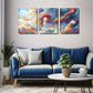 3pcs  Two Majestic Dragons Wall Art Set Canvas Framed 40x60cm - High Quality Print 100% Australian Made Wall Canvas Ready to Hang