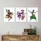 3pcs Traditional Instruments Colorful Dance Metal Print Ready to Hang Art