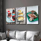 3pcs Chocolate Cake and Pork Chop Wall Art Set Canvas Framed 40x60cm - High Quality Print 100% Australian Made Wall Canvas Ready to Hang