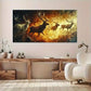 Majestic Stags Gold Fiery wall canvas office home room framed 120x60cm