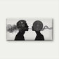 Silhouette with & Abstract Wall Art Canvas Office Home Room Framed 120x60cm
