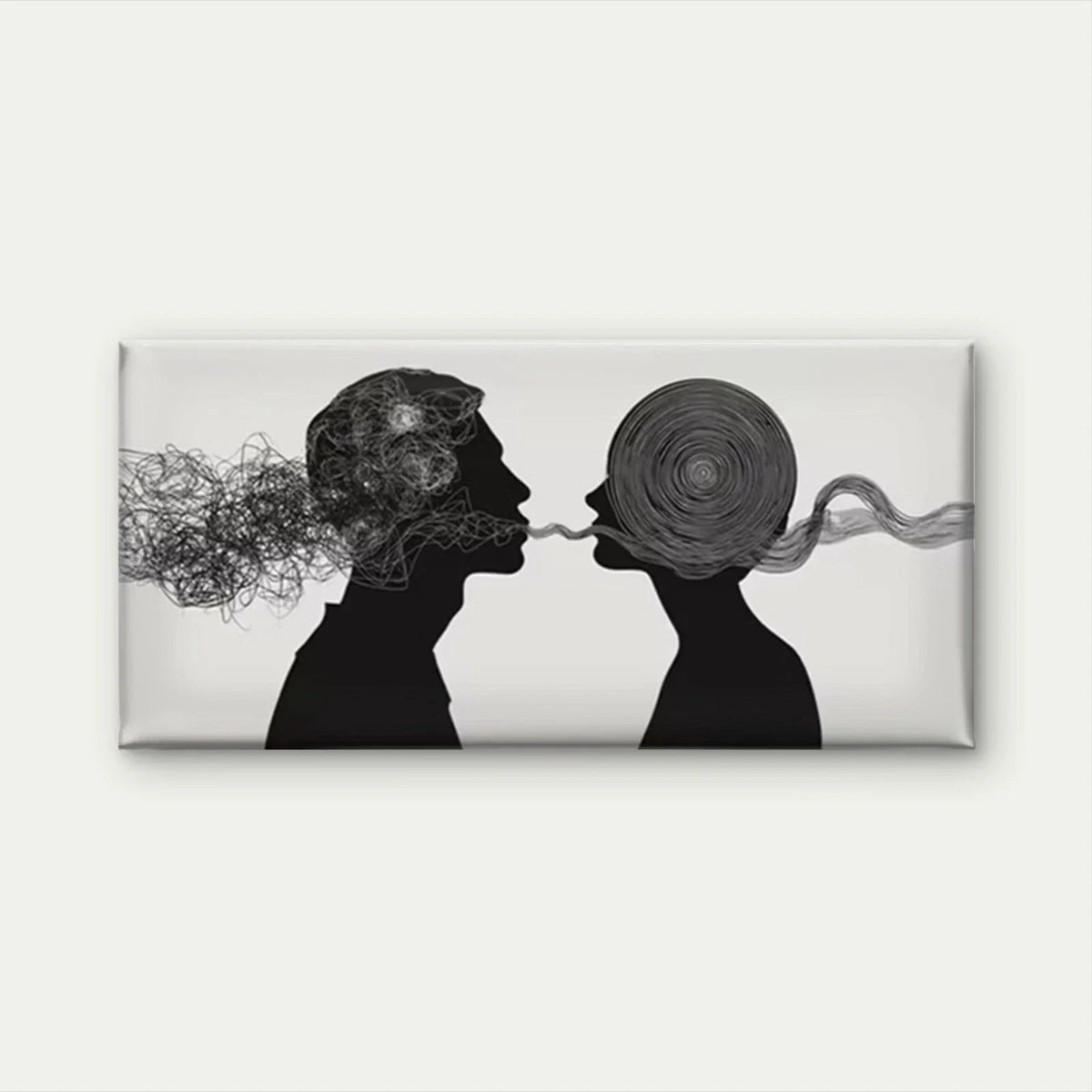 Silhouette with & Abstract Wall Art Canvas Office Home Room Framed 120x60cm