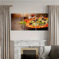 3pcs Food Art, Pizza, Modern Kitchen Metal Print Ready to Hang Art