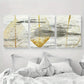3pcs Abstract Yellow Leaves Metal Print Ready to Hang Art
