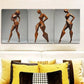 3pcs Rusty metal girl Dark Background Wall Art Set Canvas Framed 40x60cm - High Quality Print 100% Australian Made Wall Canvas Ready to Hang