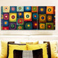 3pcs Abstract Colourful Blocks Yellow Blue Metal Print Ready to Hang Art