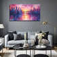City Silhouette At Sunset Wall Art Canvas Office Home Room Framed 80x45cm