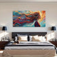 Vibrant Abstract Hair Modern Wall Art Canvas Office Home Room Framed 120x60cm