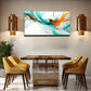 Light Blue & Orange Collision Wallc Art Canvas Office Home Room Framed 120x60cm