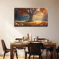 Golden Sunlight Filtering Wall Art Canvas Office Home Room Framed 80x45cm