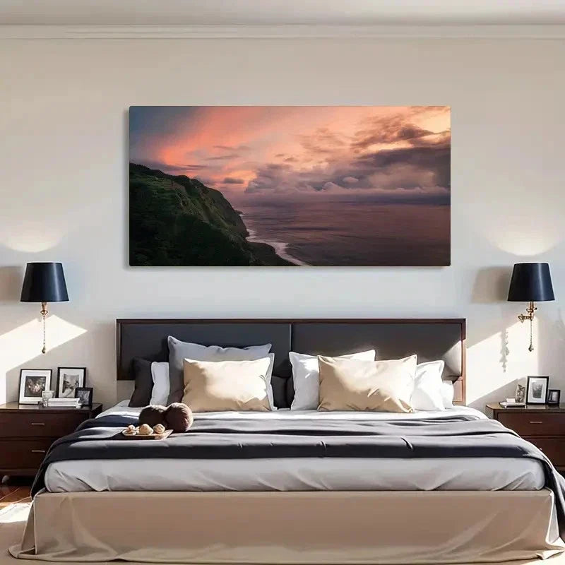 Coastal Clouds Style Wall Art Canvas Office Home Room Framed 120x60cm