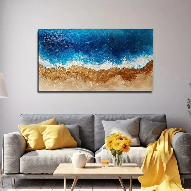 Ocean Wave Beach Perfect Wall Art Canvas Office Home Room Framed 80x45cm