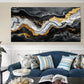 Black and Golden Fluid Marble Wall Art Canvas Office Home Room Framed 120x60cm