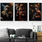 3pcs Stylish Monkeys in Sophisticated Attire Wall Art Set Canvas Framed 40x60cm - High Quality Print 100% Australian Made Wall Canvas Ready to Hang