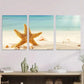 3pcs Beach Starfish Metal Print Ready to Hang Art