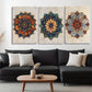 3pcs Intricate Vintage-Inspired Symmetry Perfect Wall Art Set Canvas Framed 40x60cm - High Quality Print 100% Australian Made Wall Canvas Ready to Hang