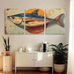 3pcs Retro Tuna Fish Metal Print Ready to Hang Art