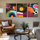 3pcs Abstract Colorful Geometric Pattern Perfect Wall Art Set Canvas Framed 40x60cm - High Quality Print 100% Australian Made Wall Canvas Ready to Hang
