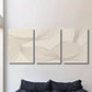 3pcs Abstract Line Bohemian Style Light Luxury Metal Print Ready to Hang Art