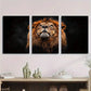 3pcs African Lion Starry Night Sky Black & White Metal Print Ready to Hang Art