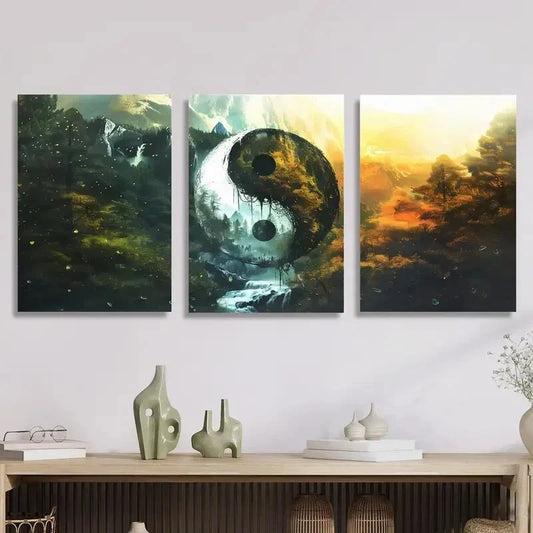 3pcs Different Seasons from Tai Chi Metal Print Ready to Hang Art