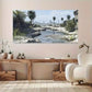 Serene Beach & Palm Trees wall canvas office home room framed 120x60cm