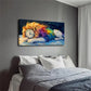 Lion Heads Replaced By Clocks Wall Art Canvas Office Home Room Framed 120x60cm
