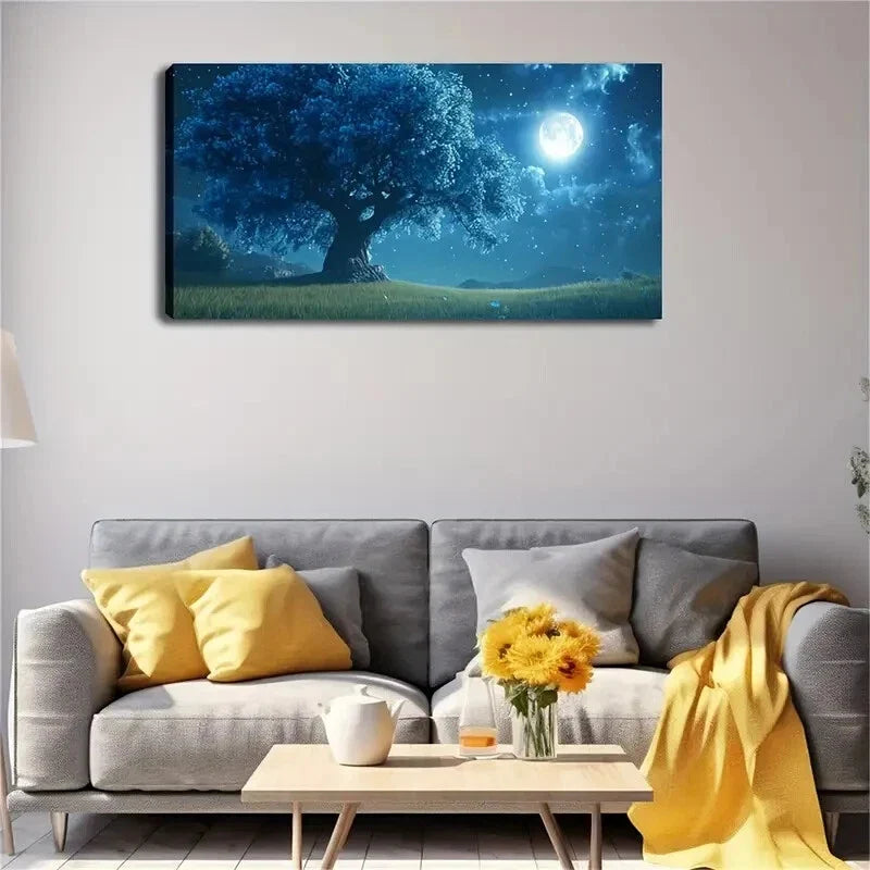 Tranquil Night Sky Majestic Wall Art Canvas Office Home Room Framed 120x60cm